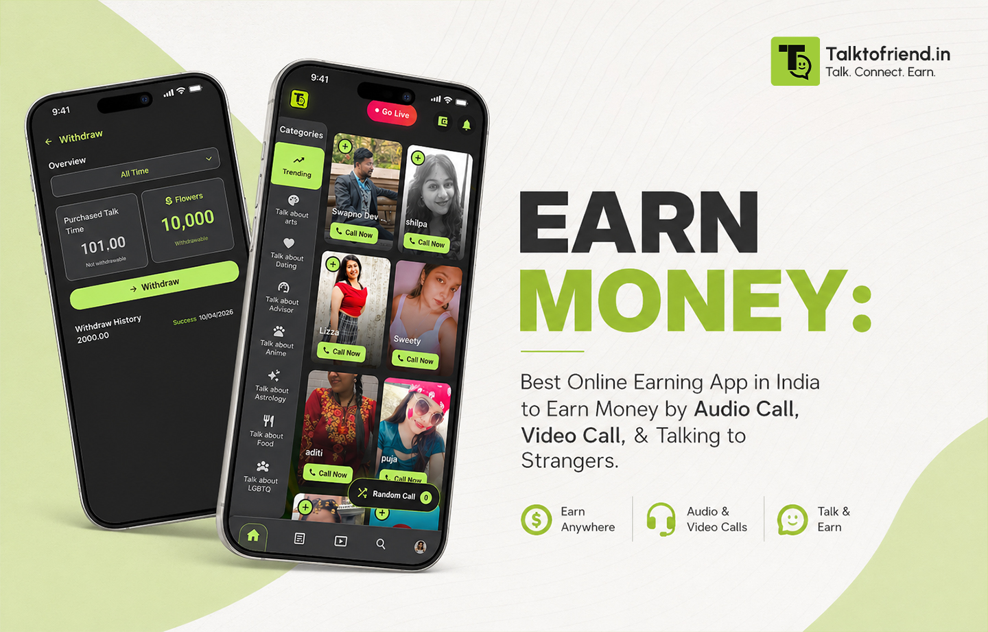 TalkToFriend Earn Money: Best Online Earning App in India 